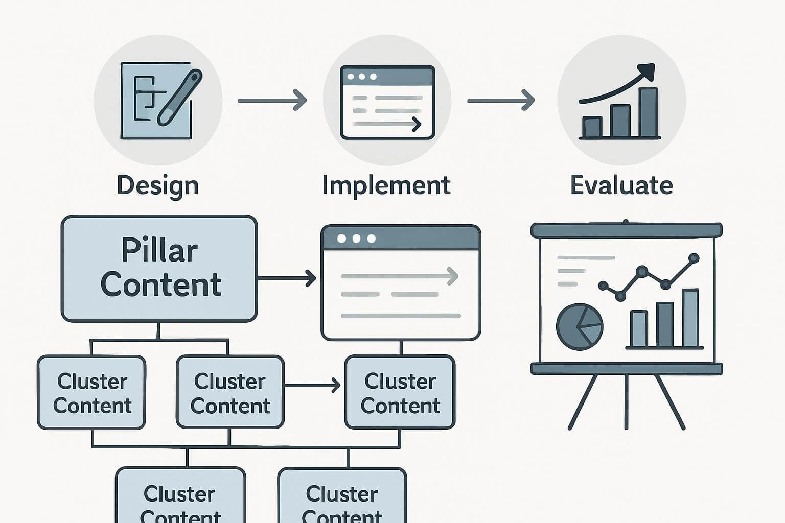 トピッククラスターとは？SEO効果を高めるコンテンツ戦略を徹底解説！ | PLUS SPIRAL
